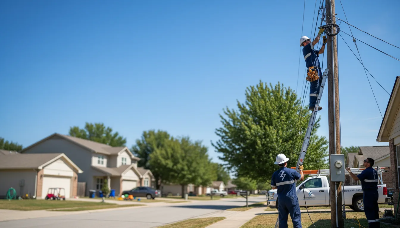 Residential electrician providing installation services in Wallis, TX
